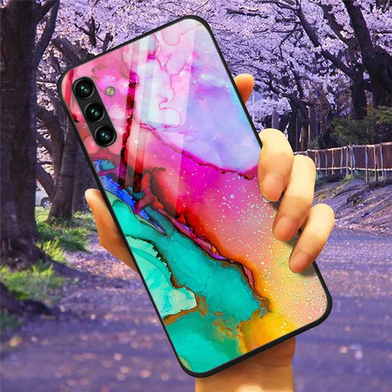 Tempered Glass Hard Cover Case for Samsung Galaxy - Space Design