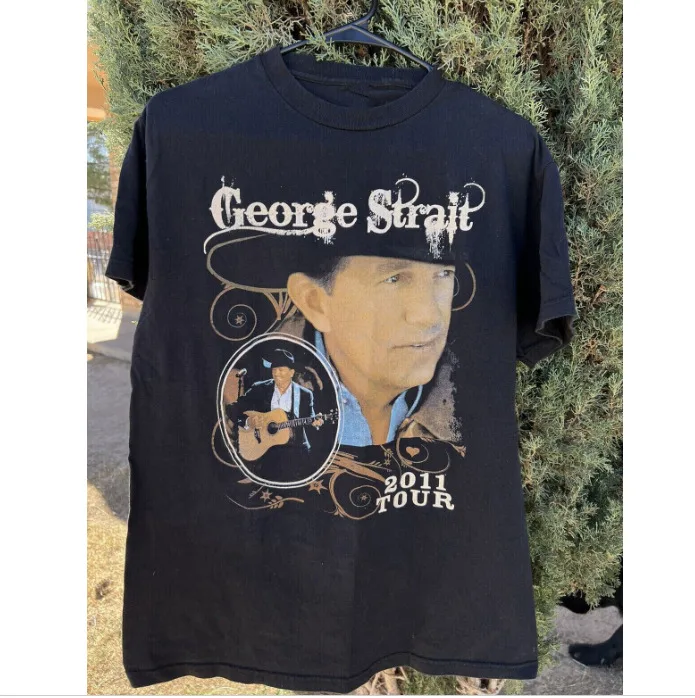 Maglietta George Strait Regalo Design Carino Capodanno Arte Maniche Lunghe O Corte