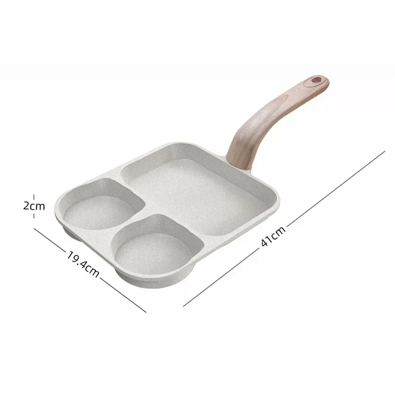Medical Stone Egg Frying Pan Plus 3-in-1 Breakfast Pan Multi-functional Non-stick Steak Frying