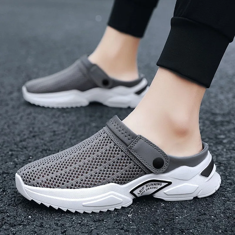 Men Summer Sandals Platform Sandals Designer Mesh Mules Breathable Padded Beach Slippers 2024 Slip on Lightweight Men Sneakers
