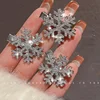 New 2pcs Sliver Snowflake Hair Clip Women Girls Sweet Bangs Side Clip Glitter Shiny Edge Hairpins Christmas Headwear
