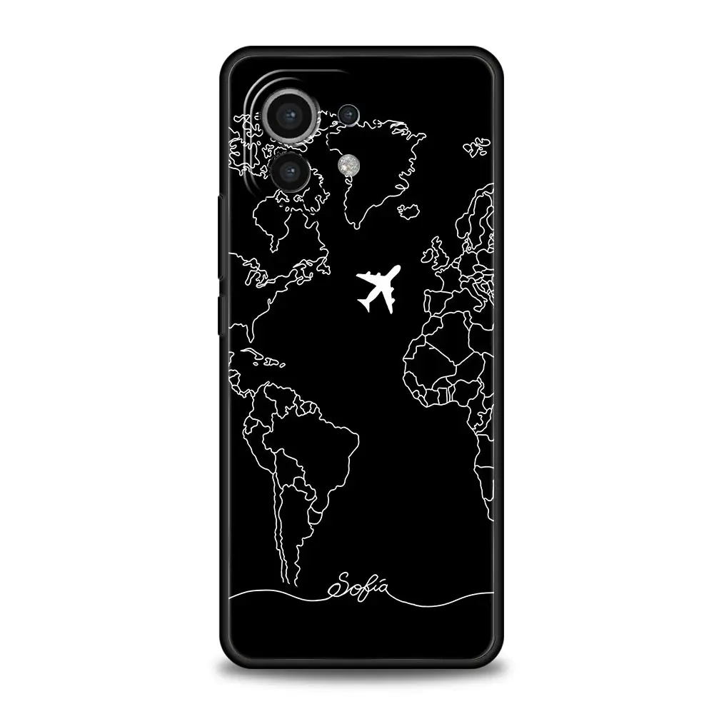 Airplane World Map Travel Protective Case