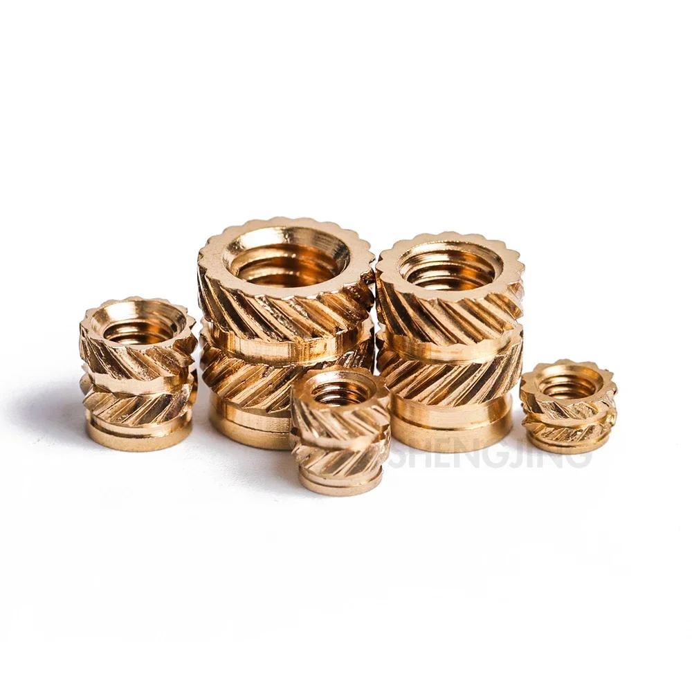 Hot Melt Knurled Thread Brass Insert Nut M1/M1.2/M1.4/M2/M2.5/M3/M4/M5/M6/M8 Female Threaded Embedment 100/10 PCS