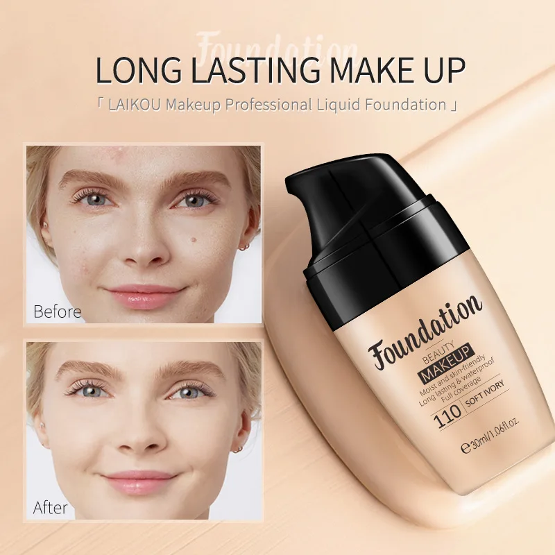 LAIKOU 30ml Liquid Foundation Waterproof Makeup 2