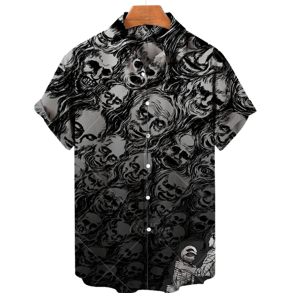 3d Skull Printed Dread Man Men's Shirts Short Sleeve Hawaiian Shirt Men Fashion Designer Shirt For Men 2022 Summer Shirts Man 4