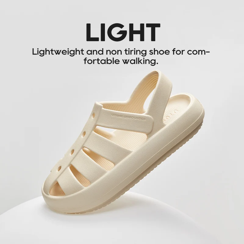 UTUNE Roman Sandals For Women Men Couple Outdoor Beach Shoes SummerThick Cushion Breathable Non-slip Platform Sandal White