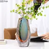 Gradient Glazed Glass Vase Desk Decoration Hydroponics Flower Pots Decorative Flower Arrangement Modern Home Decor Floral Vases 2