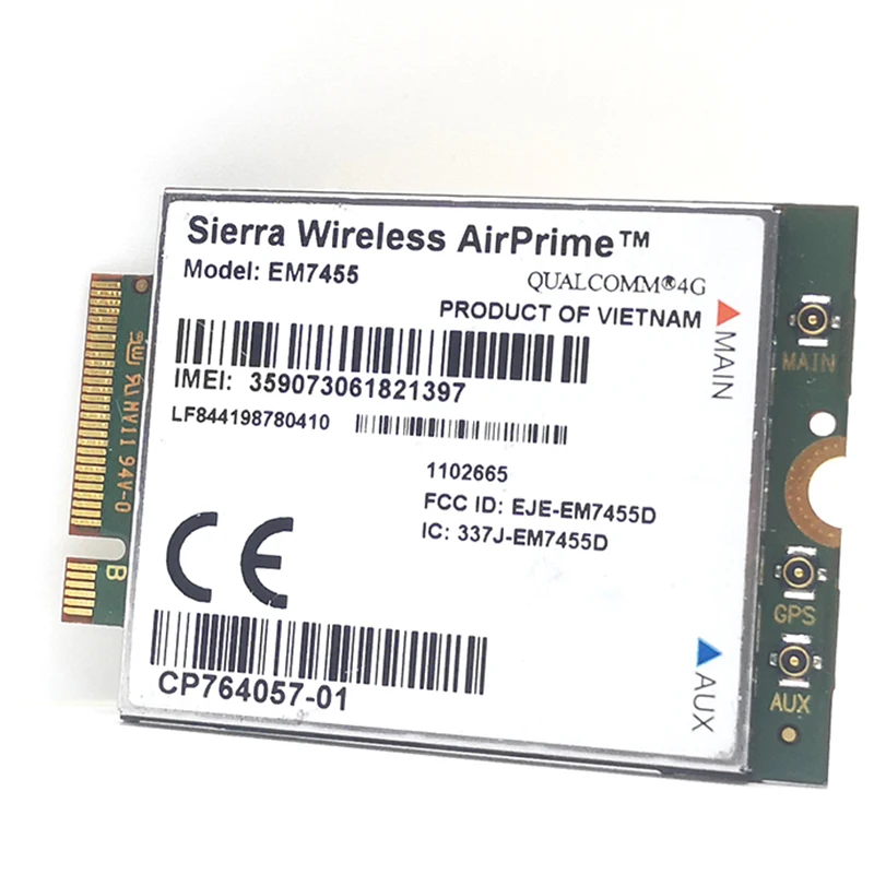 WWAN 노트북용 EM7455 LTE 4G NGFF 모듈, FDD/TDD LTE 4G Cat6 Gobi6000