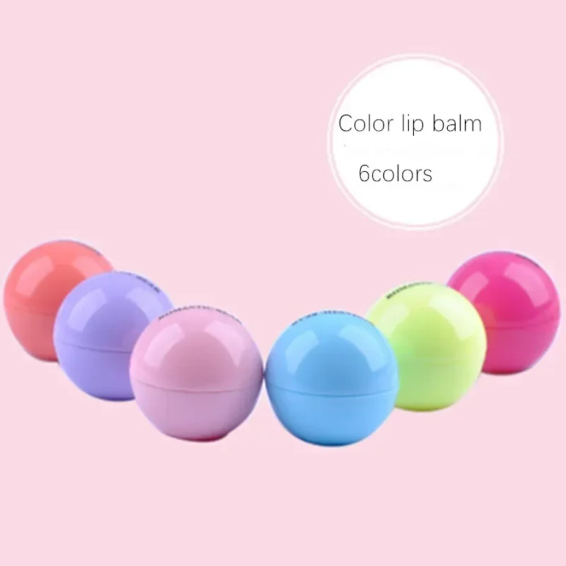 Round Ball Shape Lipstick 6 Color Fruit Flavour Spherical Fruity Fashion Long-Lasting Makeup Moisturizer Lip Balm Cosmetics 1Pc lip balm lip makeup