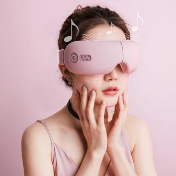 열 지능형 AI 음성 블루투스 음악 포함 전동 눈 마사지기, 눈의 피로 완화, 건조한 눈 에어백 진동 눈 보호대