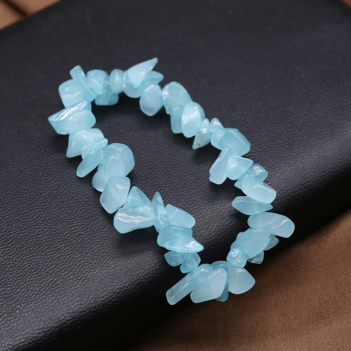 10 PCS Natural Stone Agate Crystal Aquamarine Beads Irregular Freeform Chip Gravel Beads Jewelry for Women Abalorios Pulseras
