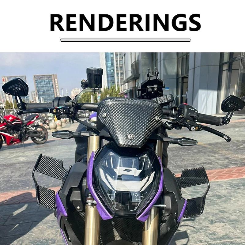 BMW S1000R M1000R 2021 2022 2023용 오토바이 고정 윙 블랙 윈드쉴드 윙 페어링 프론트 에어로다이나믹 스포일러 윙렛