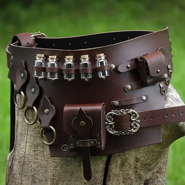 Leather Hip Bag Belt Bag for Larp Medieval Purse Steampunk 