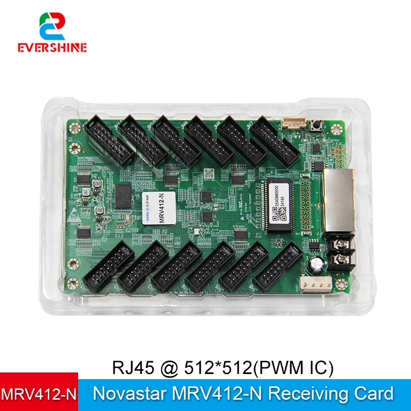 풀 컬러 라이트 LED 디스플레이 수신 카드 Novastar MRV412-N LED 스크린 비디오 제어 카드 12 HUB75E 포트 512x512 픽셀