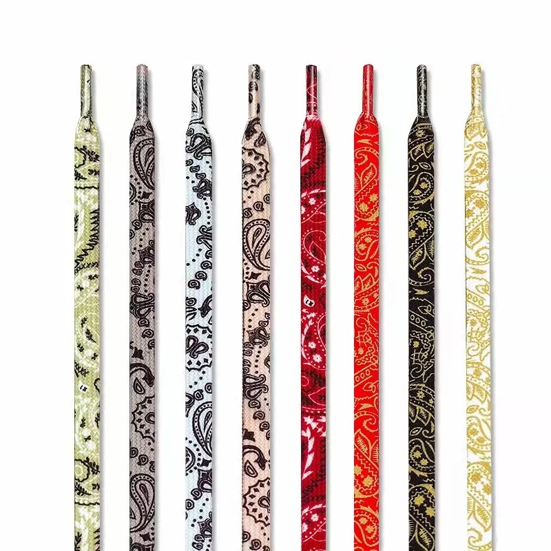 

Fashion 1 Pair Cashew Flower Shoelaces for Sneakers Women Men Gilding Hand-painted Sports Casual Flat Shoe Laces Accesories