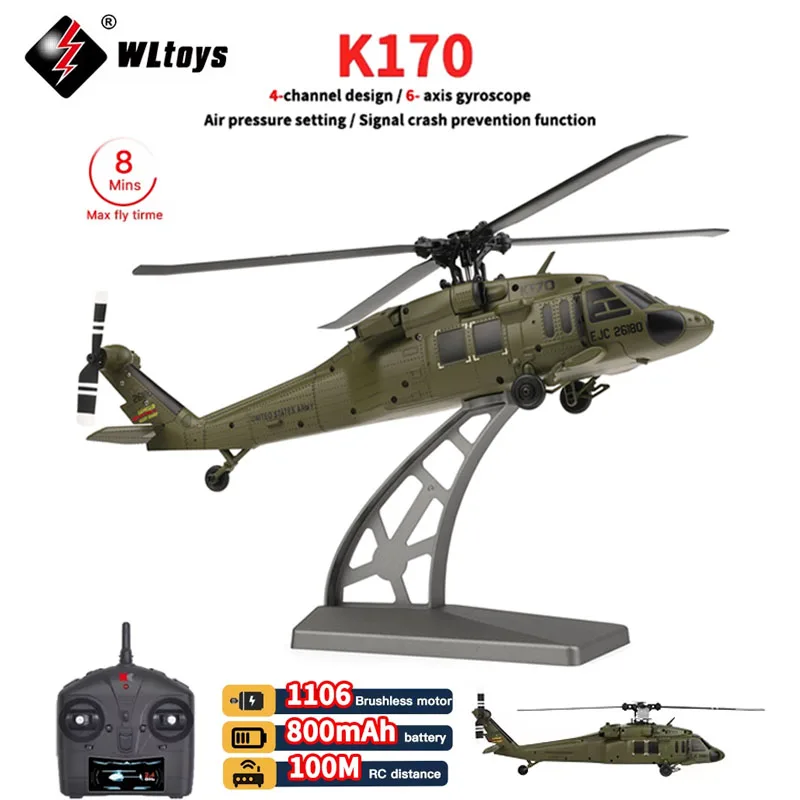WLtoys K170 RC ヘリコプター WLtoys K170 Helicóptero RC 4 Canais 2.4G Giroscópio 6 Eixos