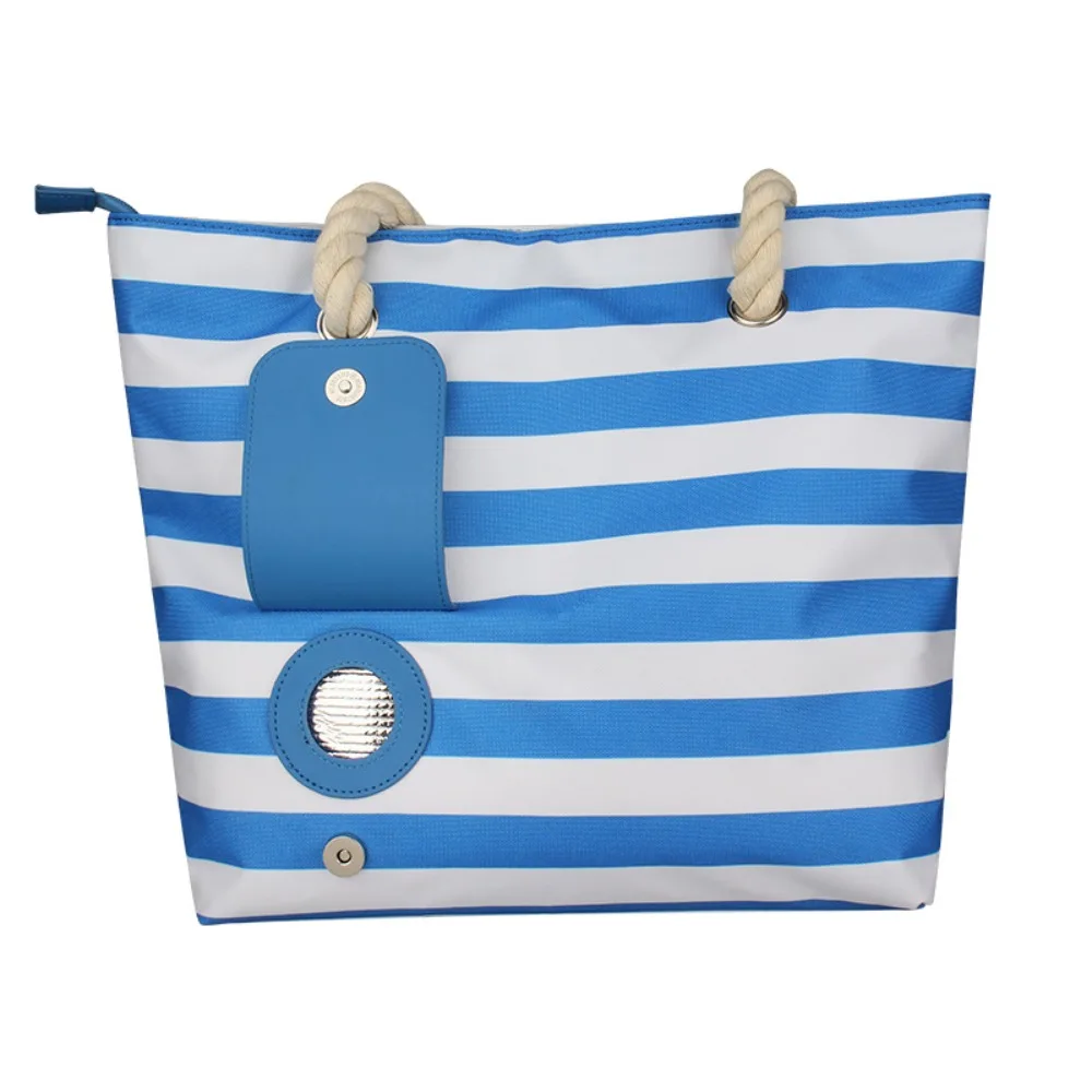 Canvas Wine Dispenser Tote Bag Aluminum Foil Lining Wear-resistant Thermal Insulation Wine Bag Large Capacity Beach