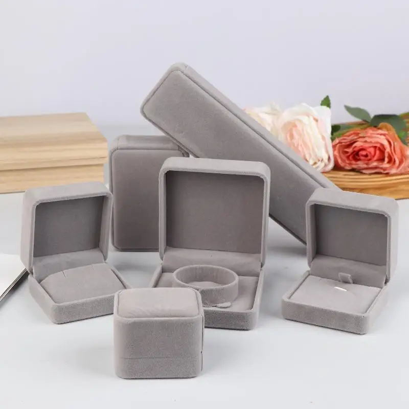 Velvet Jewelry Box Rings Necklaces Earrings Pendants Storage Box For Women Jewelry Packaging