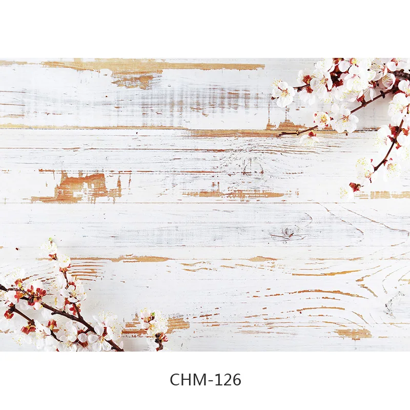 

Vinyl Flower and Wood Planks Theme Photography Background Board Backdrops For Photo Studio Props 710 CHM-113