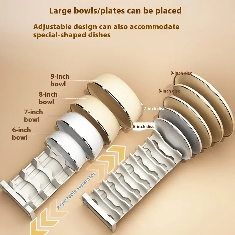Bowl and dish storage rack, bowl and dish kitchen drawer storage partition, built-in bowl rack, tableware and dish storage rack 3