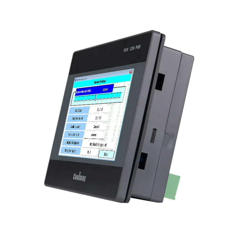 Coolmay 4.3 inch 12di 12do transistor output rs485 rs232 industrial all in one plc programmable logic controller touchscreen hmi plc all one