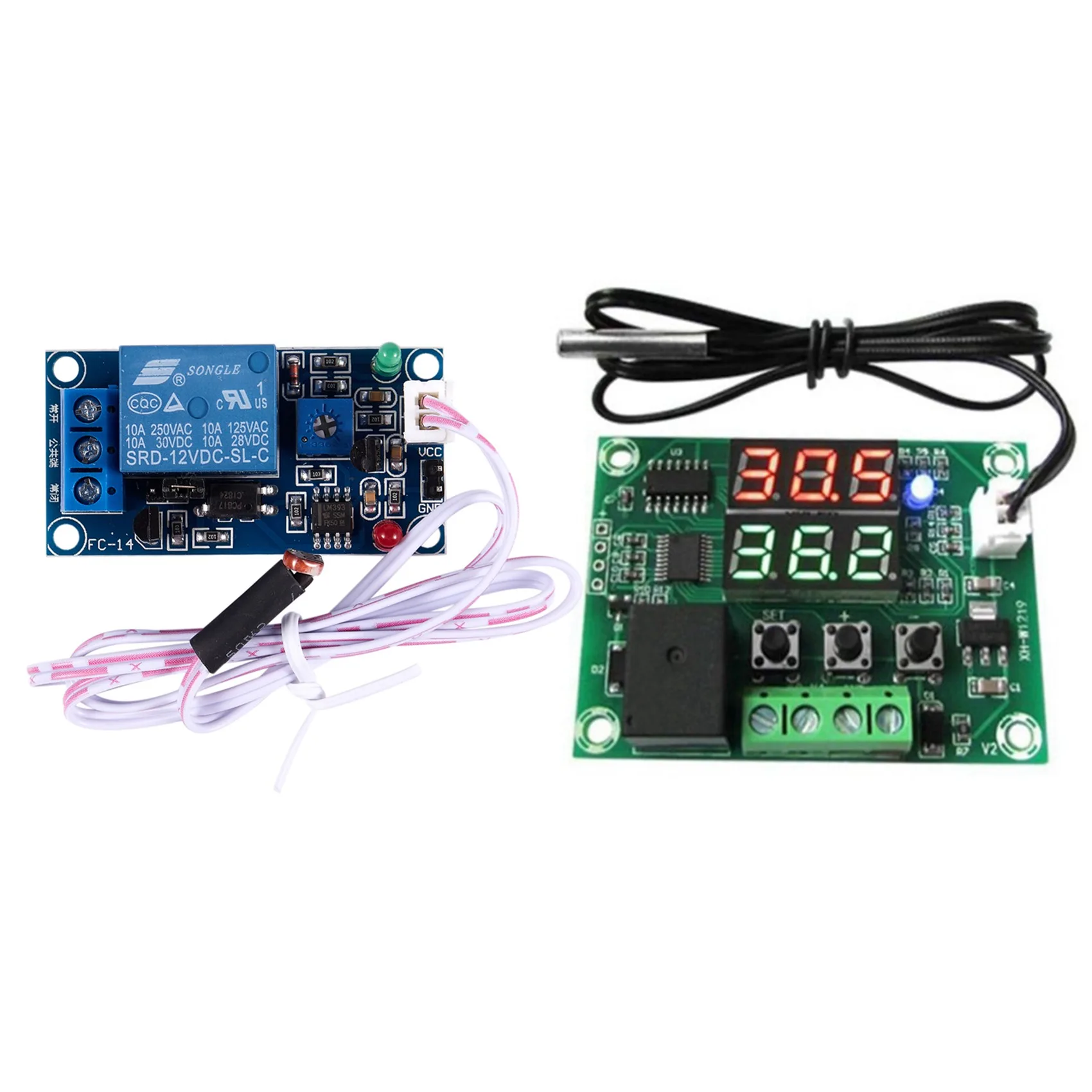 

DC 12V Photoelectric Switch Sensor Relay Module & DC12V XH-W1219 NTC Sensor Switch Regulator Sensor Module