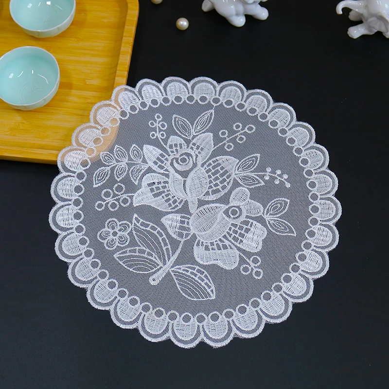 

NEW Round flower mesh Embroidery table cloth cover wedding Party tablecloth kitchen Christmas Table decoration and accessories
