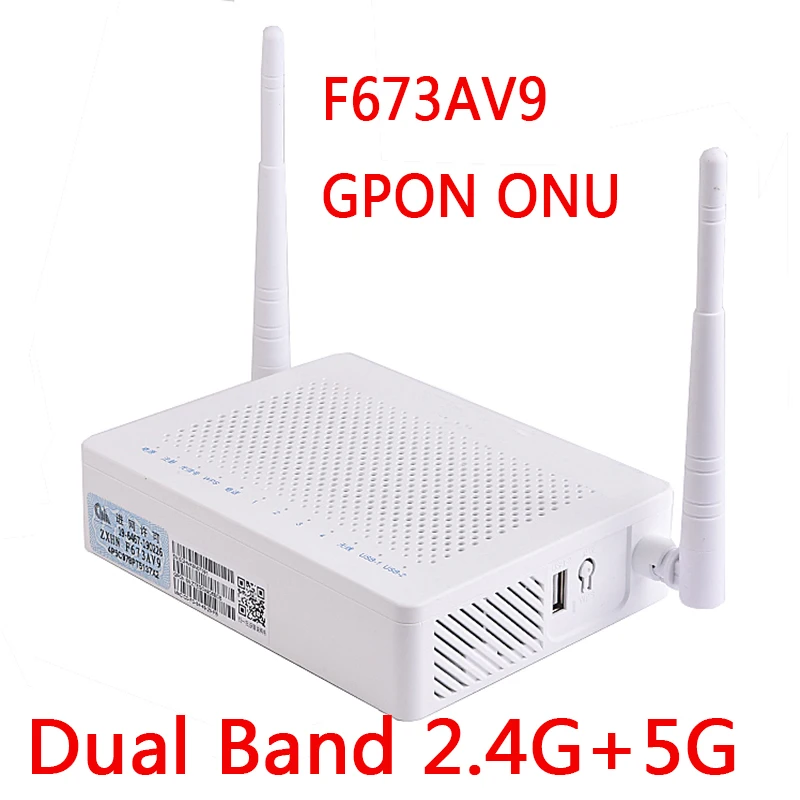 F673AV9 Dual band 4GE+2usb 5G WIFI 97% new ONU Gpon Fiber modem FTTH F673av9a ON