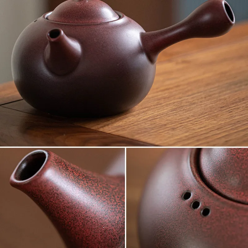 800ML Large Capacity Ceramic Health Teapot Side Handle Pot For Infusions Tea Maker Stove Boiling Water Kettle Kung Fu Teaset