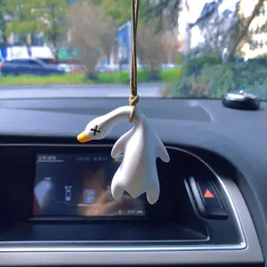 Gypsum Cute Anime Car Accessory Swing Duck Pendant Auto Rearview Mirror  Ornaments Birthday Gift Couple Accessories Car Fragrance - AliExpress