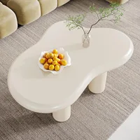 White Cloud Coffee Table, Cute End Modern Coffee Table, Cartoon Coffee Table, Cream White 2