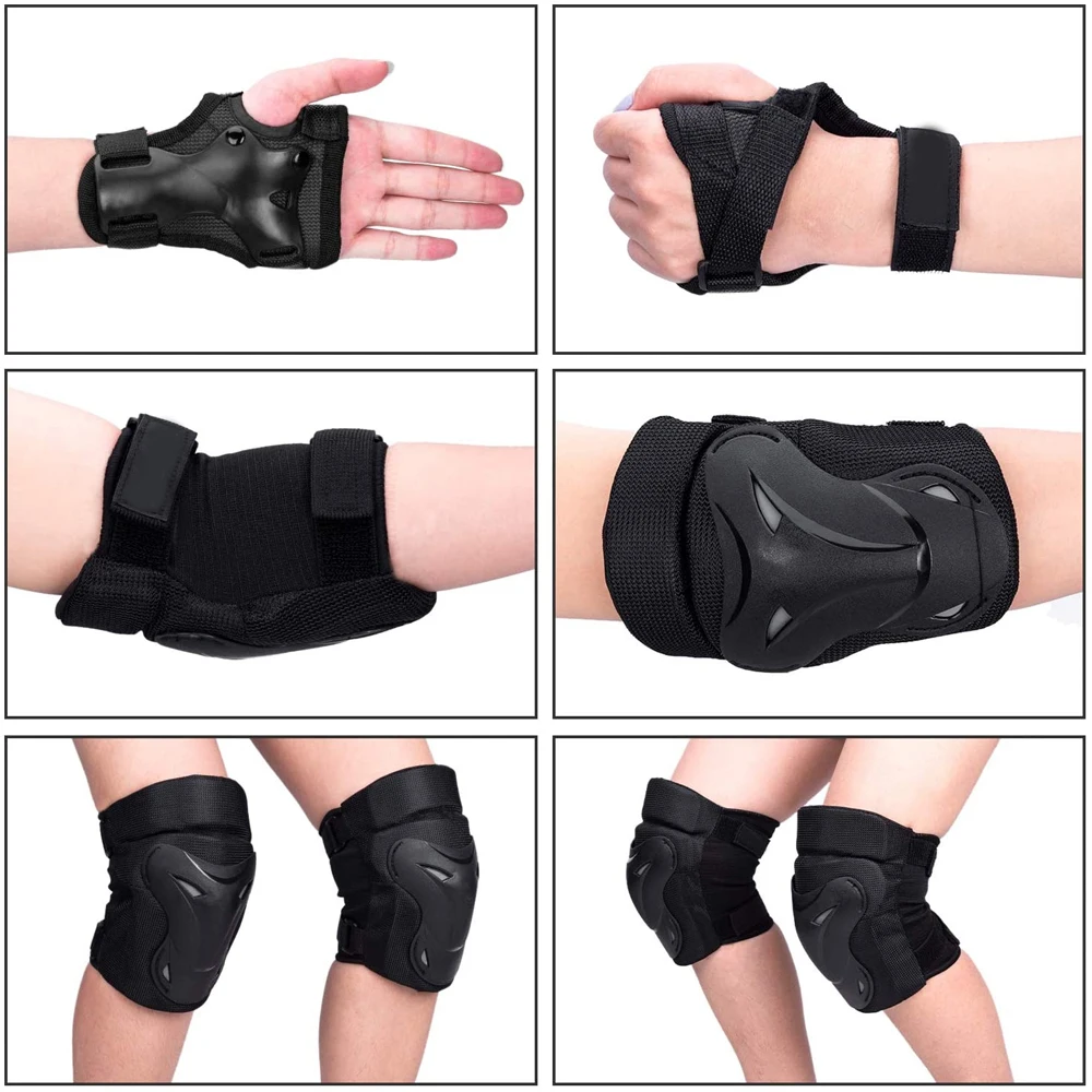 Kids Youth Adults Knee Elbow Wrist Pads Outdoor Multi-Sport Protective Gear Set for Roller Skating Cycling Skateboarding Scooter 4 Kids Youth Adults Knee Elbow Wrist Pads Outdoor Multi-Sport Protective Gear Set for Roller Skating Cycling Skateboarding Scooter 4