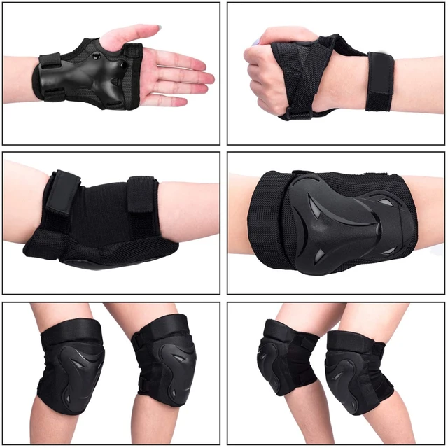 Kids Youth Adults Knee Elbow Wrist Pads Outdoor Multi-Sport Protective Gear Set for Roller Skating Cycling Skateboarding Scooter 4