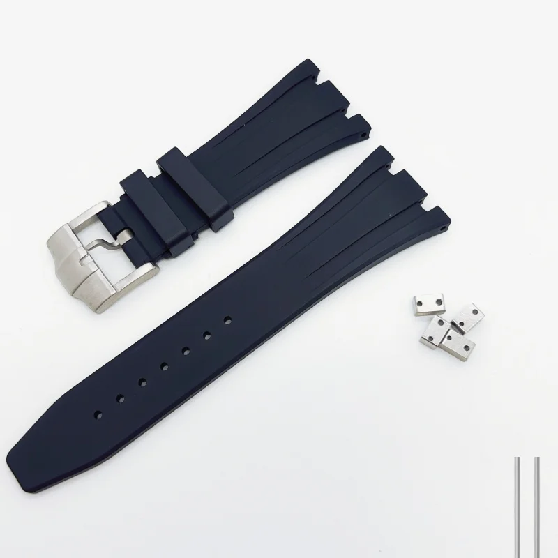 Blue Rubber Silicone Watch Band - Premium Strap Bracelet Accessories, No Logo