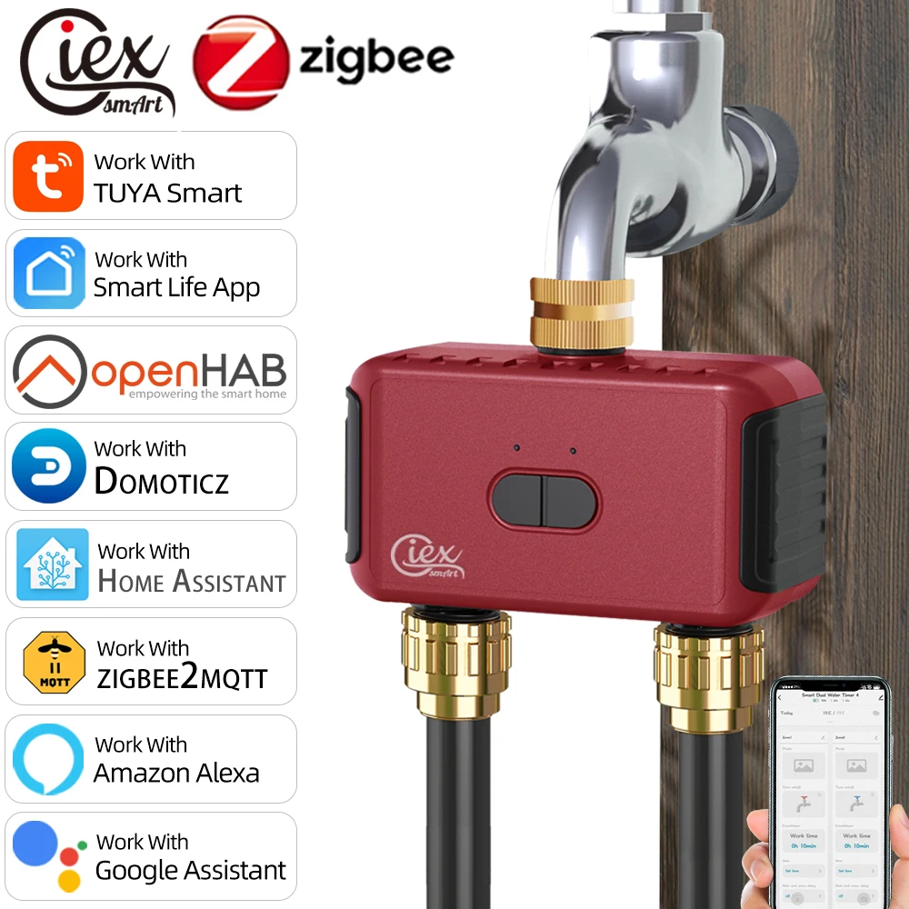 Watering Timer WIFI ZIGBEE 2-zone smart garden automatic irrigation system drip sprinkler controller valve