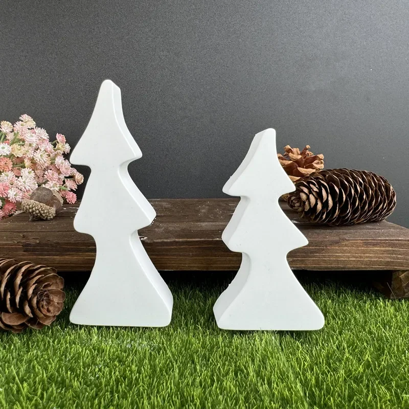Silicone Mold for New Christmas Tree Silicone Molds Scented Candles Mold Plaster Concrete Mould Xmas Ornaments Home Decoration Holiday Ornaments Silicone Mold