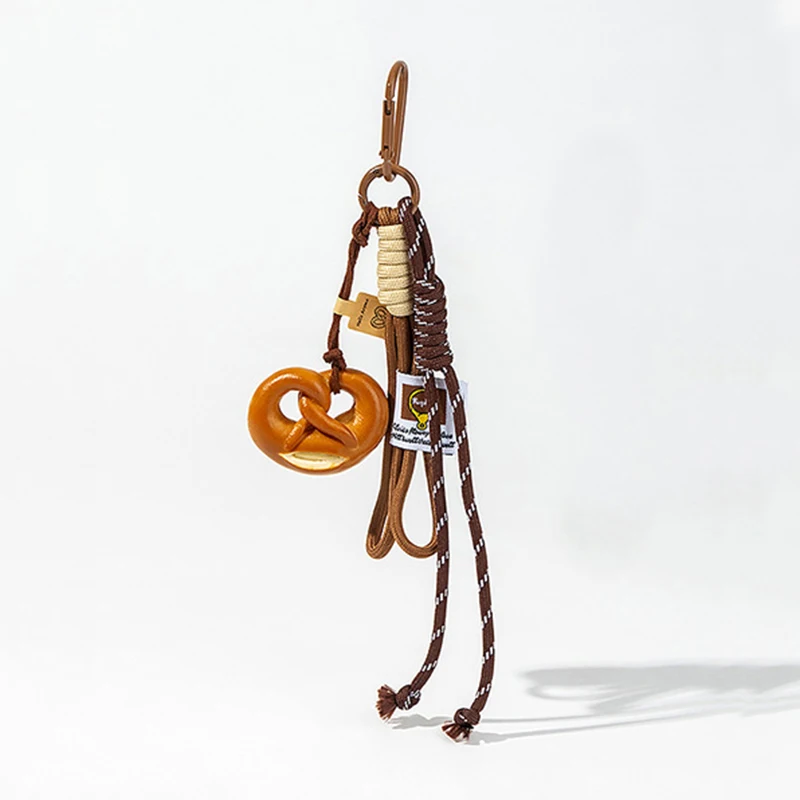 Braided Rope Bag Pendant High-grade Keychain Pendant Cute Alkaline Water Bread Ins Bag Pendant Chocolate Pendant
