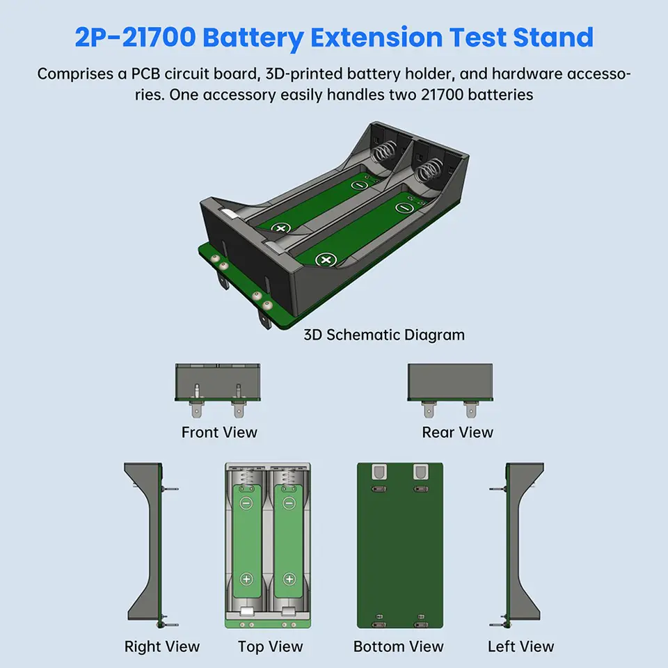 21700 Battery Holder for Power Detector Tester Module 2/4-Channels Battery Tester Battery Capacity Internal Resistance Test image 4
