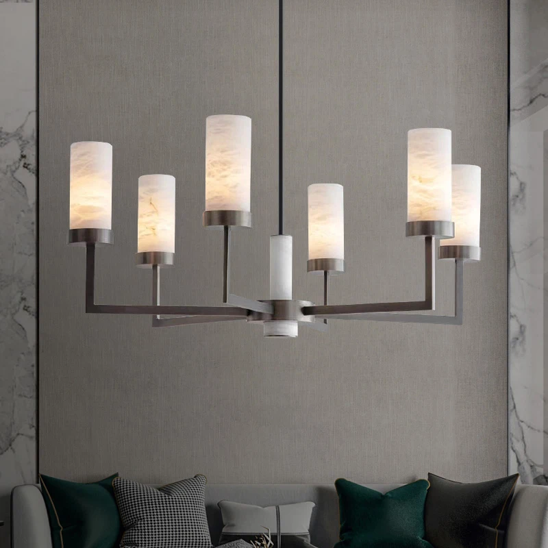 

Modern Simple Villa Living Room Bedroom Spanish Marble Pendant Light Postmodern Art Dining Room Led Brass Chandelier
