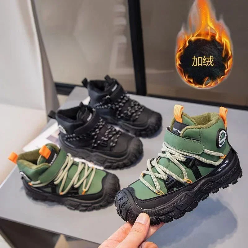 Children Sports Shoes Girls Boys Winter Keep Warm Anti-slippery