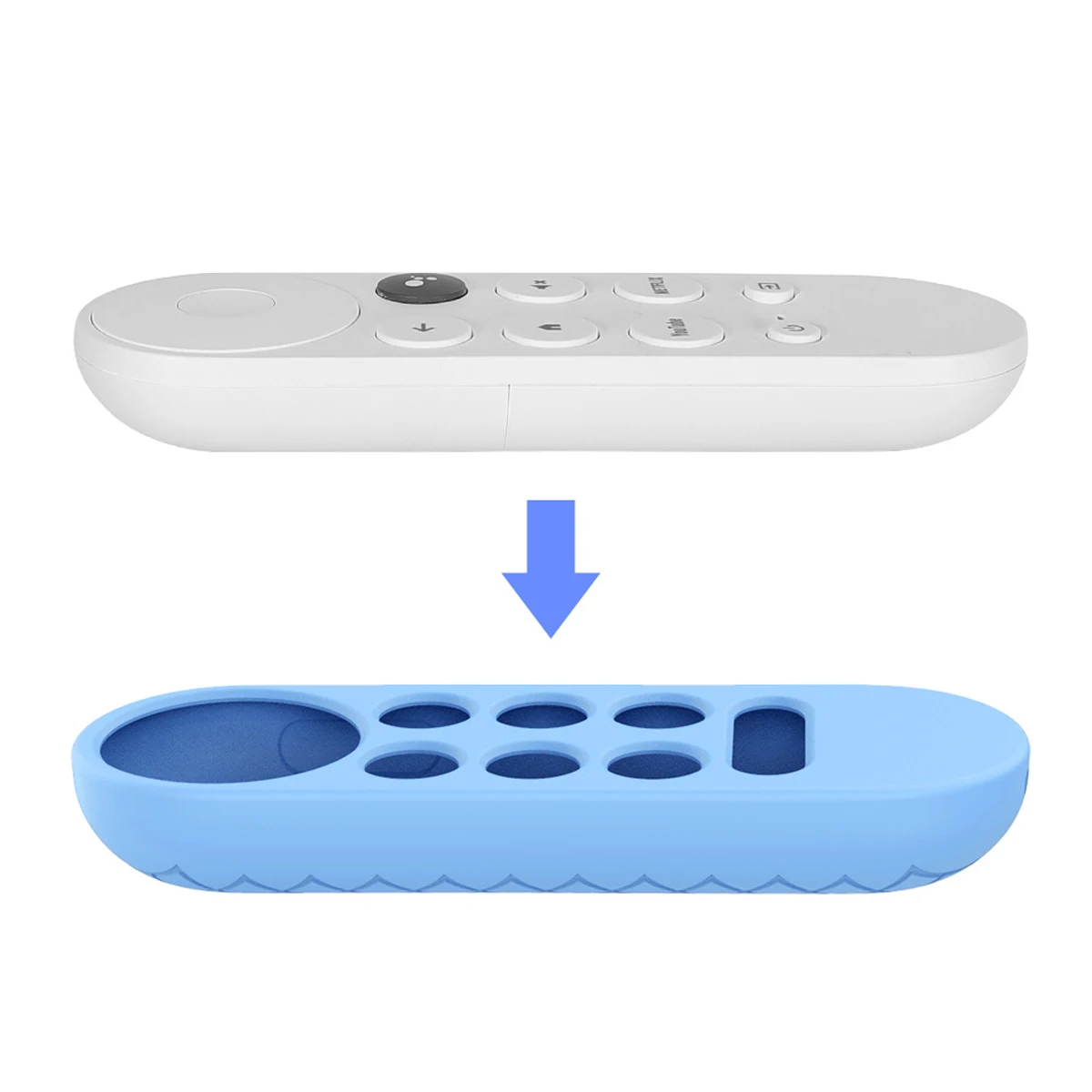 1pc Google TV Remote Silicone Remote Case Silicone Remote Sleeve Silicone Remote Cover Silicone Case Protector Remote Controller Cover Google Chromecast Remote with silicone case