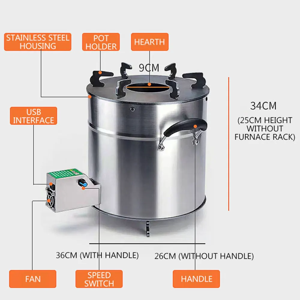 Camping Firewood Stove Outdoor Stove Stainless Steel Firewood Wood Burning stufa a gas hob