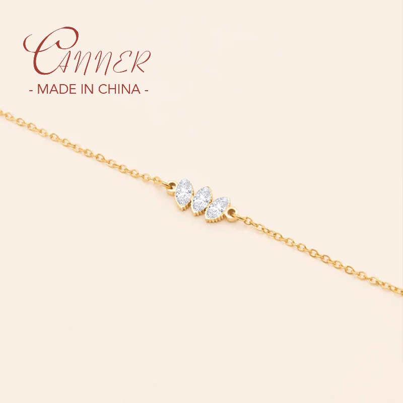 

CANNER 925 Silver Classic Versatile Zircon Basic Bracelet Pendant Chain for Women Gifts Fashion Luxury Jewelry Bracelets Bangles