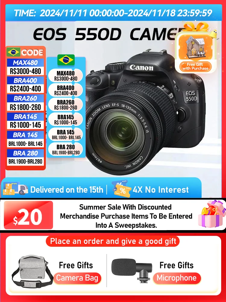 Digital Camera Canon EOS 500D 550D 600D 650D 700D APS-C Entry Level Compact 18MP Professional Photographer (Used)