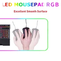 White And Black LED Mousepad RGB Gaming Mouse Pad Game Accessorie Backlit Desk Mat Computer Keyboard Mice Mat XXL Large Mausepad - Image 3