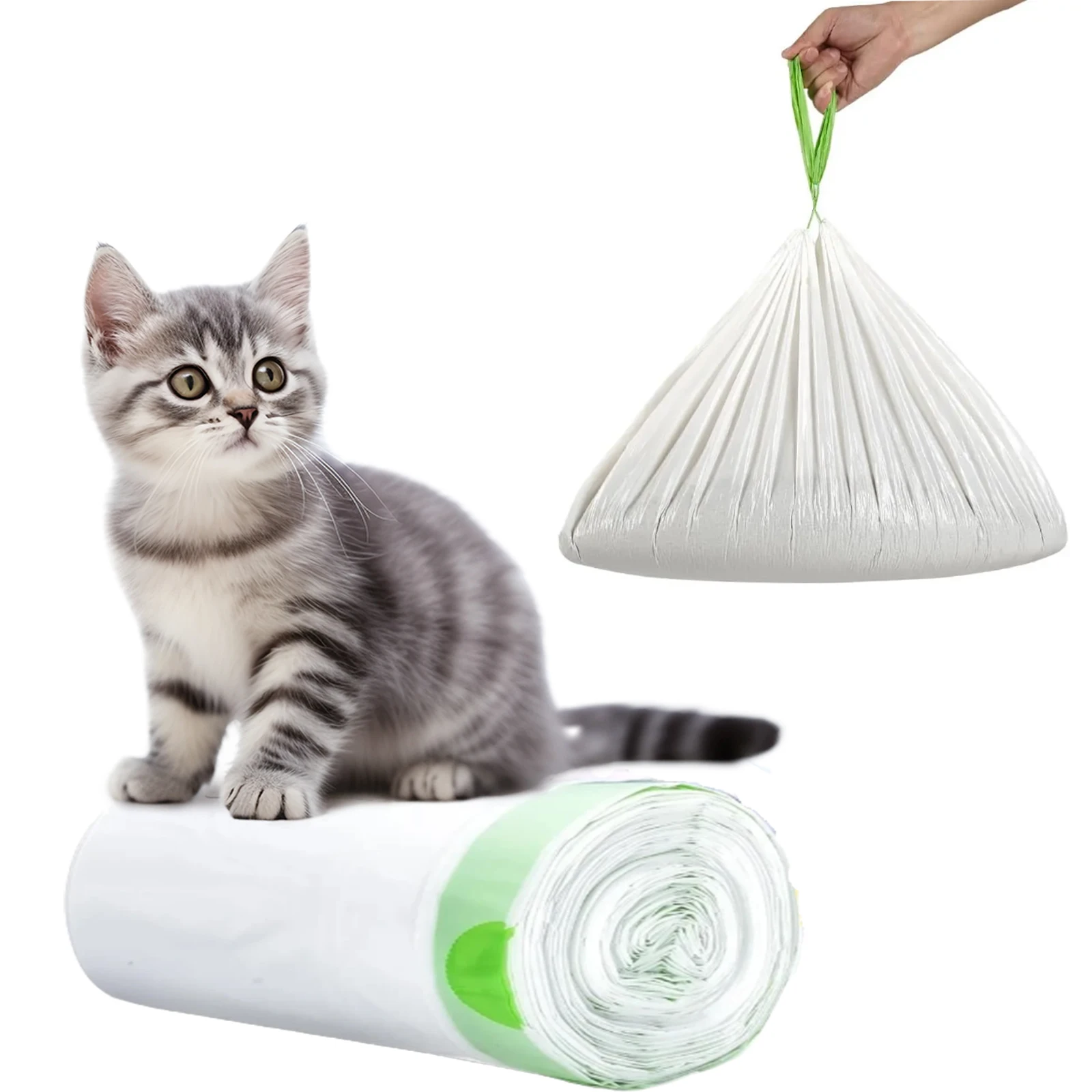 תיבת חול לחתול עבור MeoWant MW-SC01/MW-SC02 תיבות חתול אוטומטיות Exsta גדולות ועמידות עם שרוך לשקי זבל