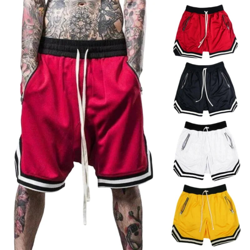 Basketball shorts running shorts Summer Men's Sports Basketball Shorts for Muscle Fitness Running Training Jogging Capris Breathable Quick Drying Zipper Pants
