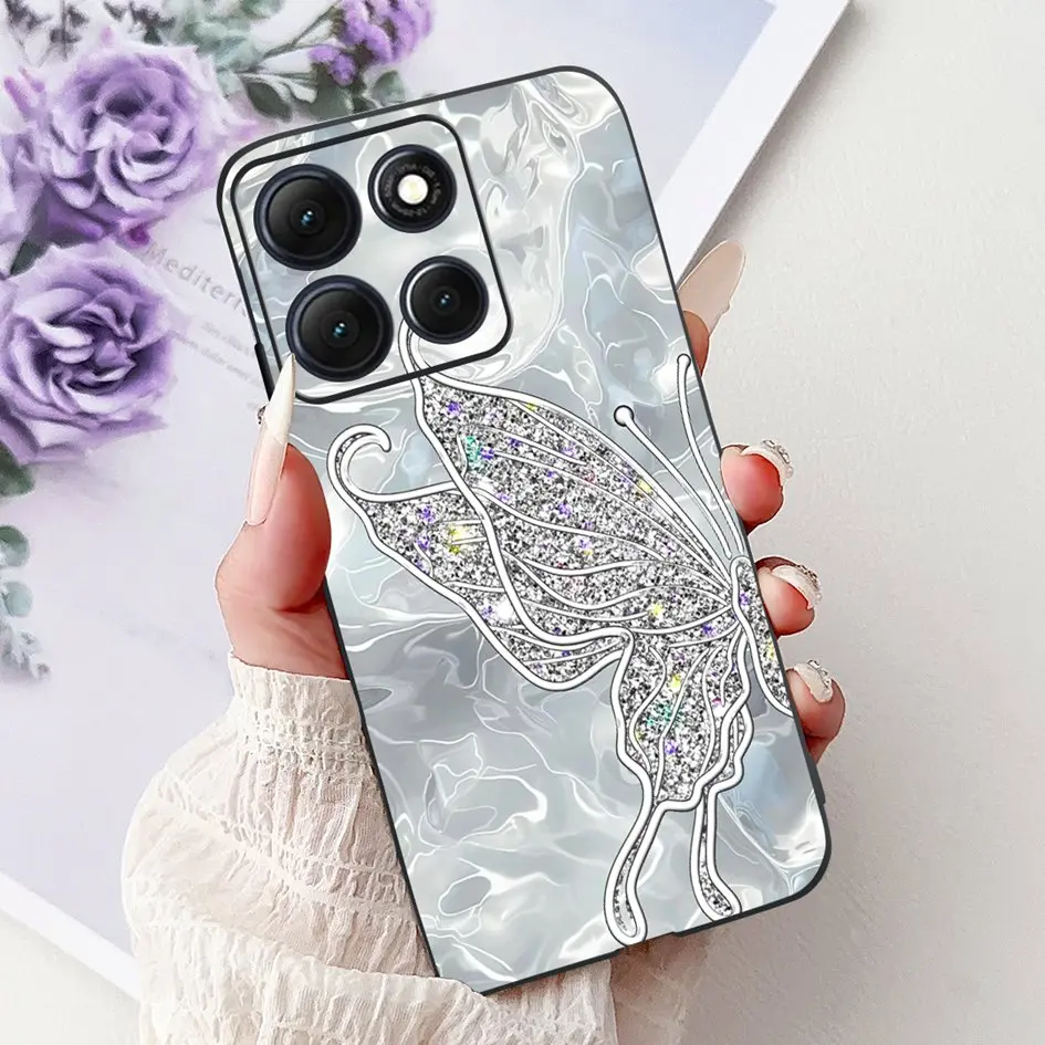 Floral Bamboo Cat Cartoon Soft Silicone Back Cover
