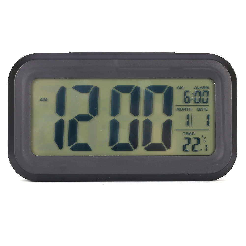 Battery Clock Calendar Temperature LED Clock LED Backlight Digital Snooze Desk Alarm Temperature Calendar Display Local