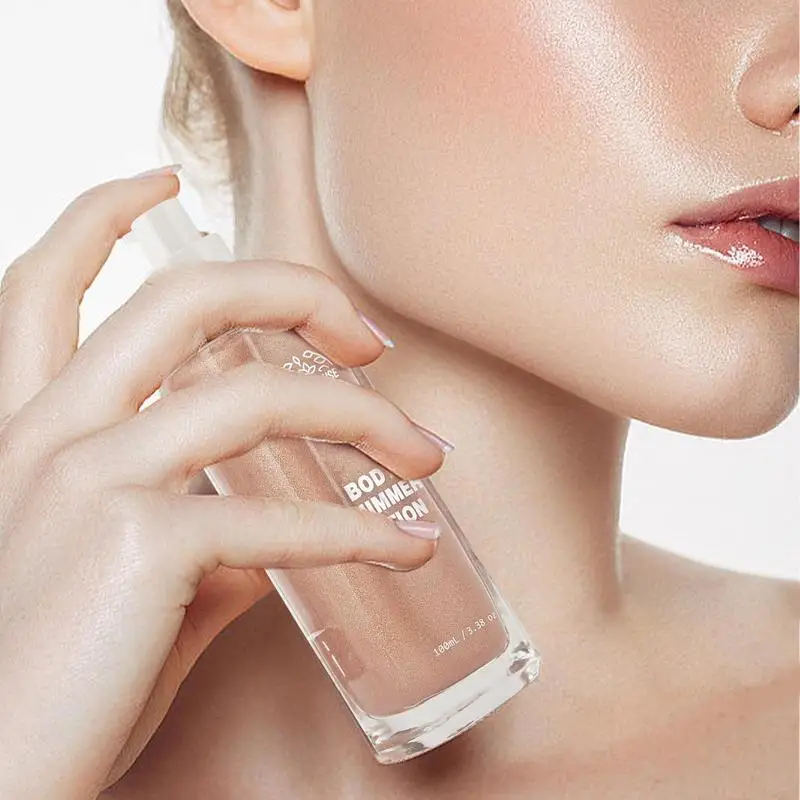 Shimmer Body Lotion Moisturizing Summer Body Highlighter Shimmer 100ml Non-sticky Glitter Lotion Non-Greasy Liquid